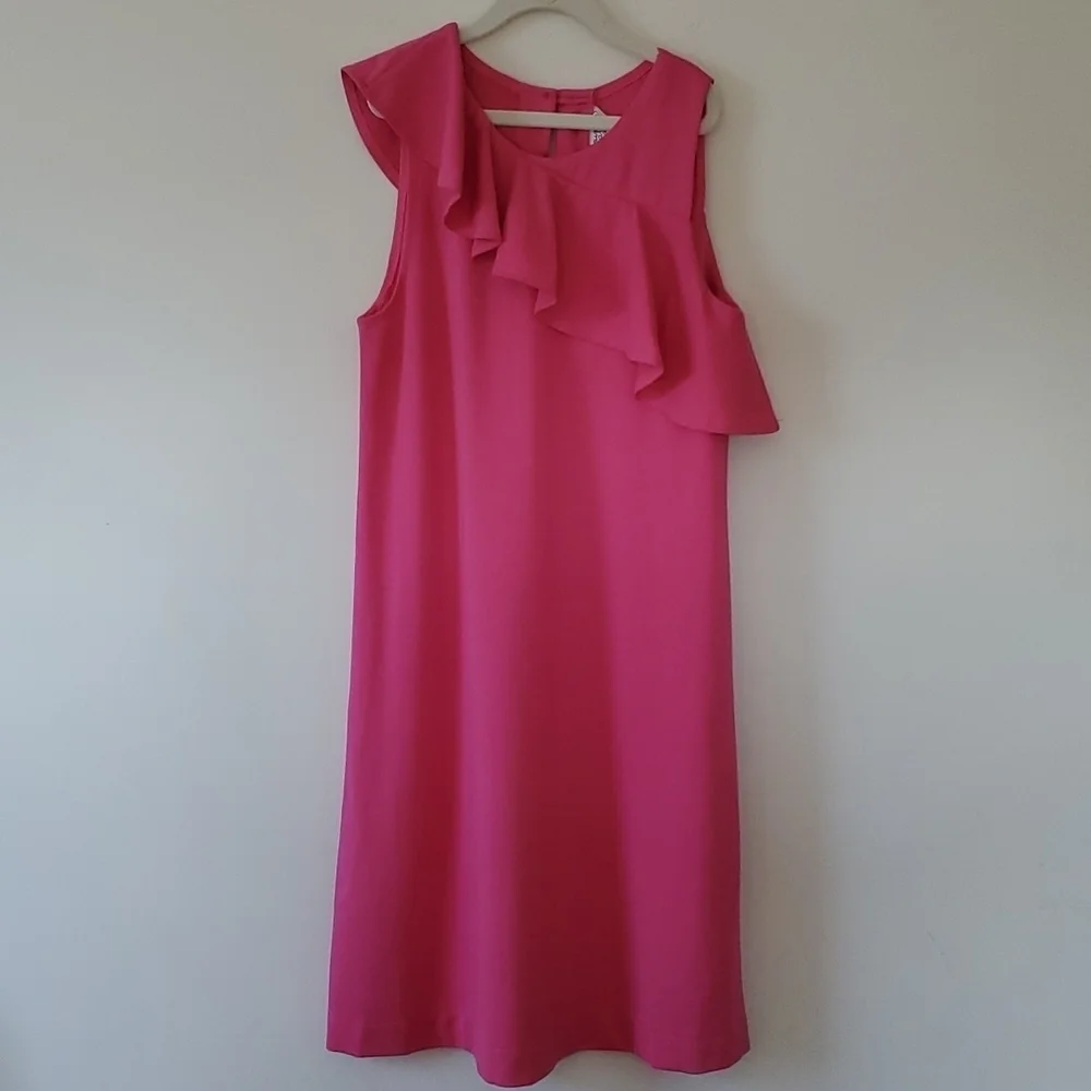 Deux Par Deux girls pink ruffle collar dress